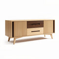 Wooden mid-century modern TV stand with storage space 150 x 40 x 60cm