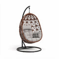 Hanging egg chair with removable cushion for outdoor and indoor use brown rattan 100 x 80 x 120cm