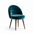 Velvet accent chair in teal with wooden legs 45 x 45 x 85cm
