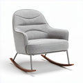 Rocking chair in gray fabric upholstery with metal and wood frame 80 x 80 x 90cm
