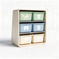 Multicolor children's storage cabinet with elephant design 30 x 20 x 60cm