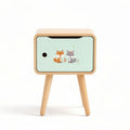 Wooden nightstand with animal design drawer storage 40 x 30 x 50cm